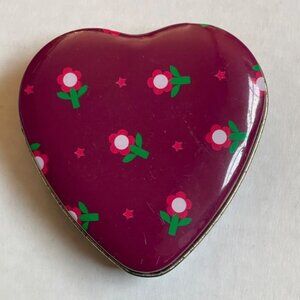 Valentines Heart Container Metal Floral Keepsake Tin Decor Present Gift Trinket